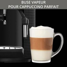 KRUPS Machine à café grain, 1.7 L, Cafetière espresso, Buse vapeur pour Cappuccino, 2 tasses en simultané, Essential YY8125FD