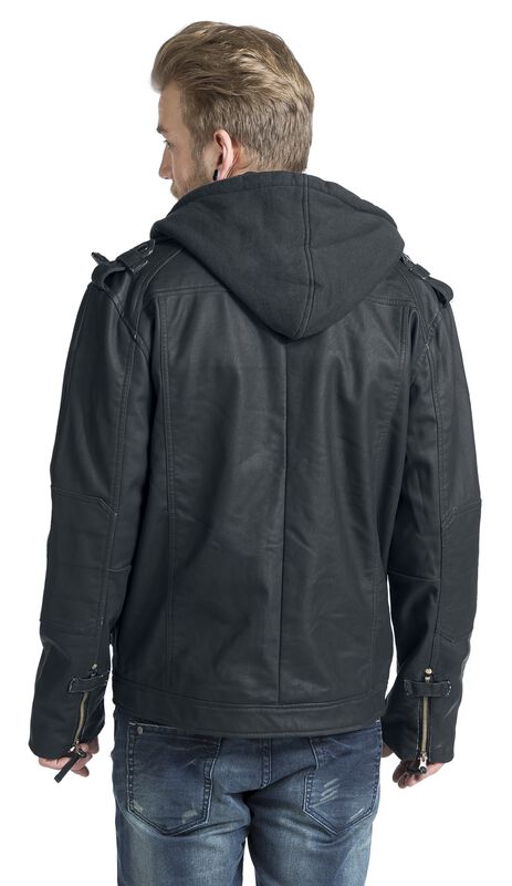 Black Rock - Veste en imitation cuir - noir par Brandit