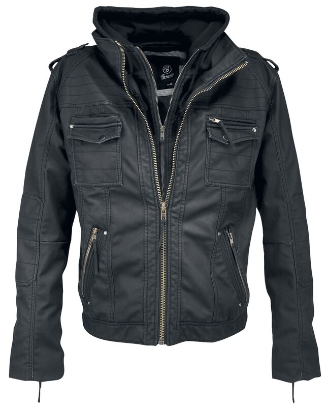 Black Rock - Veste en imitation cuir - noir par Brandit