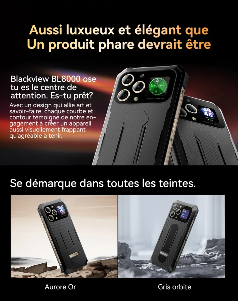 Blackview-Smartphone BL8000 5G Robuste, Téléphone Portable, Écran 6.78 ", 2.4K, FHD +, 120Hz, 24 Go, 512 Go, 50MP, 8800mAh, 33W