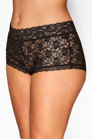 Shorty Noir Dentelle Florale