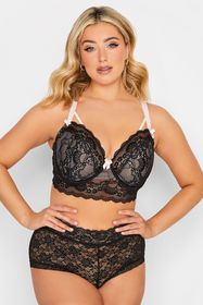 YOURS - Soutien-Gorge Noir Dentelle à Armatures Rembourré