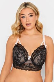 YOURS - Soutien-Gorge Noir Dentelle à Armatures Rembourré