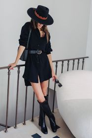 ROBE LISON NOIR COTON