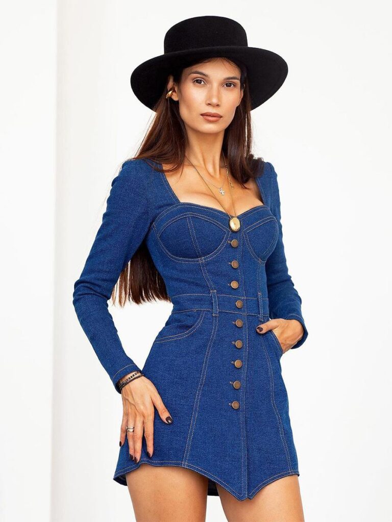 Blue Denim Bodycon Dress