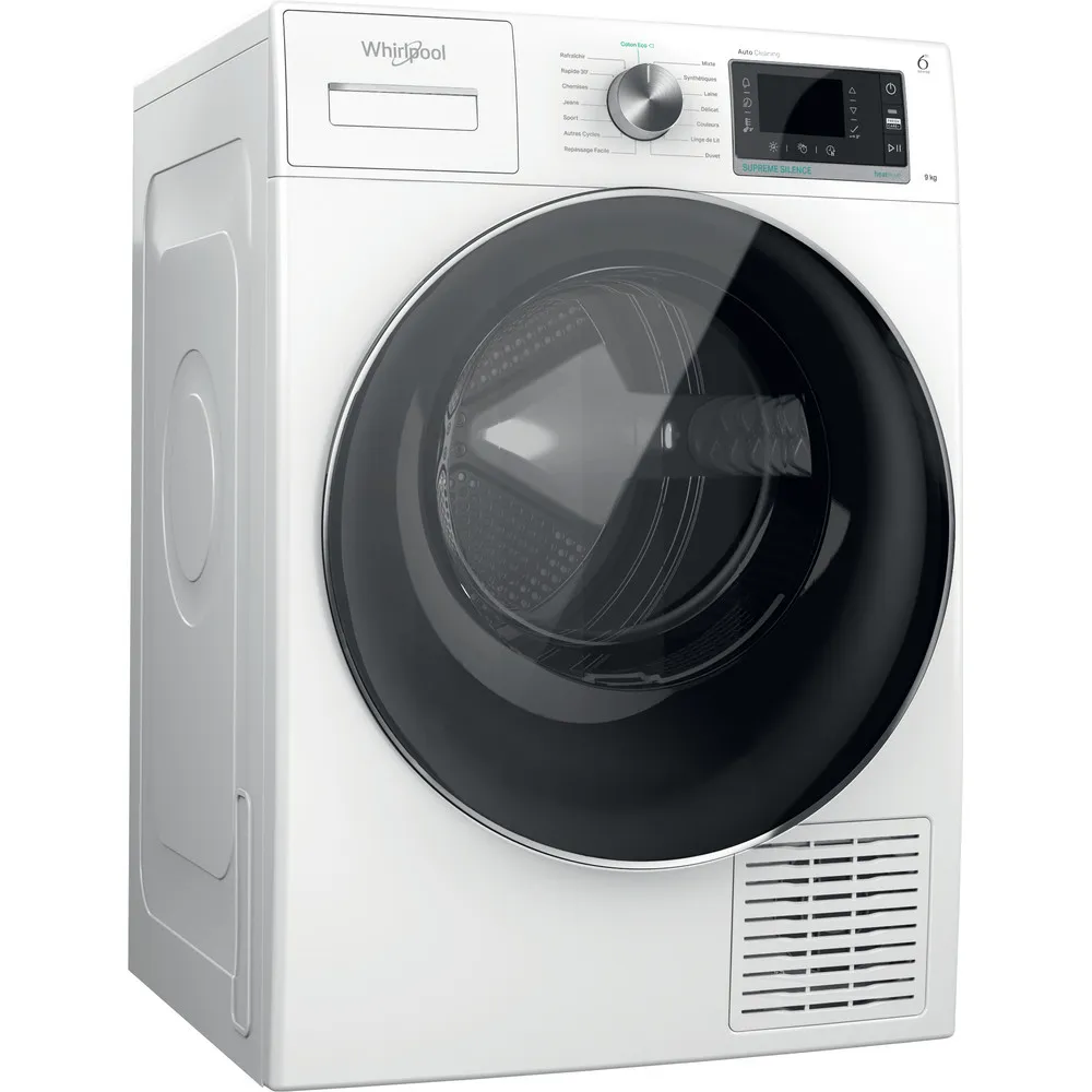 WHIRLPOOL - Sèche-linge posable 9 kg - Pompe à chaleur - W7D93WRFR