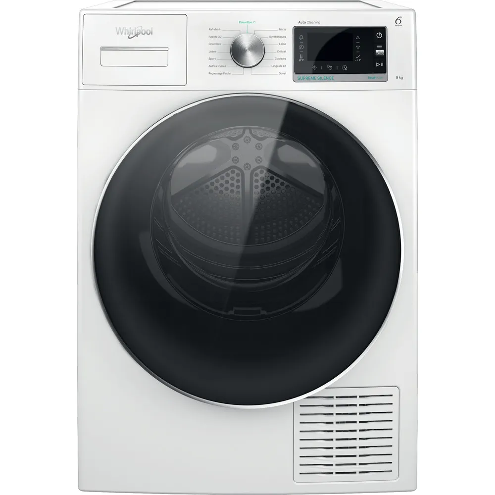 WHIRLPOOL - Sèche-linge posable 9 kg - Pompe à chaleur - W7D93WRFR