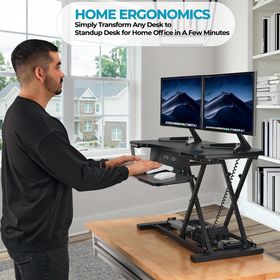 PowerPro® Electric Standing Desk Converter With USB Charging2