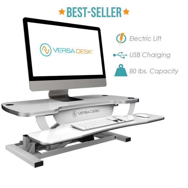 PowerPro® Electric Standing Desk Converter With USB Charging2